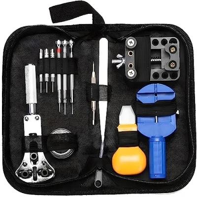 Afbeelding van Retoo reparatieset voor horloges, reparatie, horlogemakersgereedschap, horloge set, gereedschap het vervangen batterijen, horlogegereedschap, schroevendraaier