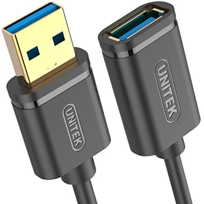 Afbeelding van UNITEK Verlengkabel 0,5 meter USB SuperSpeed 3.1 Gen 1 │ A male naar female Verlenging voor printer, toetsenbord, kaartlezer 5Gbps
