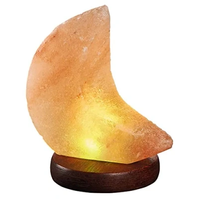 Afbeelding van Moses Lamp Zoutkristal Junior 9 X 13 Cm Hout Oranje/bruin