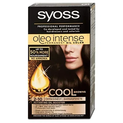 Afbeelding van Syoss Oleo Intense Haarkleurverf 100% Pure Oliën 0% Amoniak 2 10 Zwart Bruin