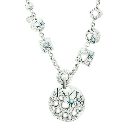 Afbeelding van Behave Zilverkleurige ketting met ronde hanger