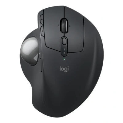 Afbeelding van Logitech MX Ergo S Advanced Wireless Trackball Mouse, USB C oplaadbare draadloze ergonomische muis met Bluetooth en gecodeerde dongle, 6 programmeerbare knoppen, voor pc/Mac Grafiet