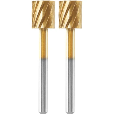 Afbeelding van Dremel max graveerbit met hoog prestatievermogen (115DM) 2 bits titaniumcoating voor uitsnijden en graveren, 7,9 mm, levensduur