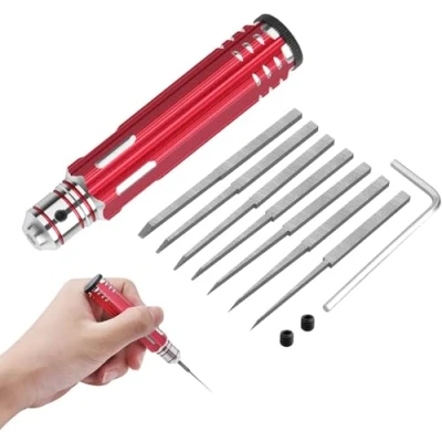 Afbeelding van Craznick 7 In 1 Prime Model Scriber met Blades Gundam Hars Gesneden Scribe Lijn Snijgereedschap Chisel (0.1/0.2/0.4/0.6/0.8/1.0/2.0mm) Rood