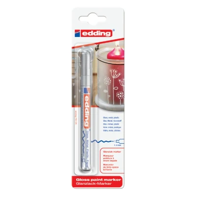 Afbeelding van Viltstift edding 751 lakmarker rond 1 2mm zilver blister à stuk