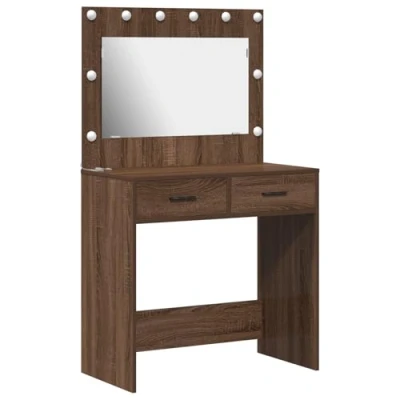 Afbeelding van vidaXL Bruin eiken Bewerkt hout 78,5 x 41 135 cm Spiegel Kaptafel