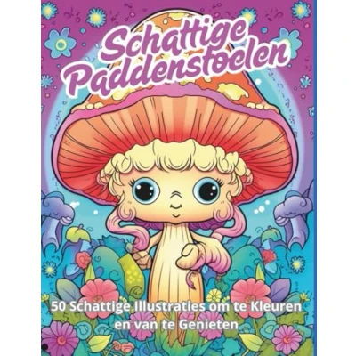 Afbeelding van Artfull Pixels Schattige Paddenstoelen Paperback kleurboek 50 kleurplaten
