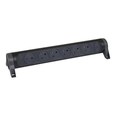 Afbeelding van LEGRAND PREMIUM CONTACTDOOS 6X2P + PENAARDE ZONDER SNOER ZWART WIT
