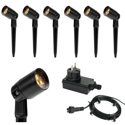 Afbeelding van 6x LED tuin lamp 12V 2 watt basic complete set
