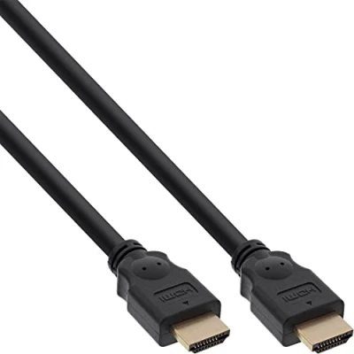 Afbeelding van InLine® HDMI kabel, 19 pins M/M, zwart, vergulde contacten, 2m