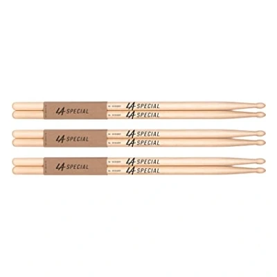 Afbeelding van LA Specials Drumsticks 5A Set voor Akoestische Drums of Elektronische Ovale Houten Tip Hickory Consistent Gewicht en toonhoogte 3 paar