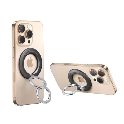 Afbeelding van Syncwire Magnetische ringhouder, vliegtuigtelefoonhouder, laptopgreep, verstelbare houder voor MagSafe, compatibel met iPhone 15/14/13/12 en alle mobiele telefoons