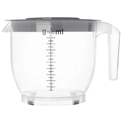 Afbeelding van KADAX Maatbeker, inhoud: 2 liter, maatbeker van kunststof, mengbeker met deksel, maatschaal, milliliter, gram, afgeronde handgreep, schenktuit, spatbescherming, (grijs)