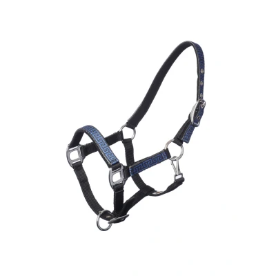 Afbeelding van MHS Halster &quot;Satin&quot; Cob Zwart / Blauw