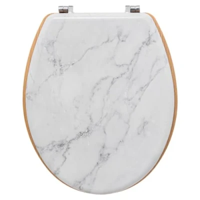 Afbeelding van 5Five Léa Toiletbril met marmereffect 36x43x5cm Wit