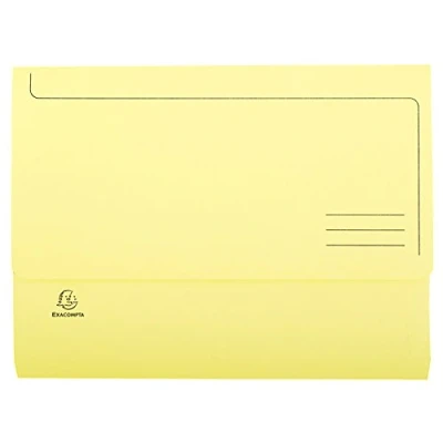Afbeelding van Exacompta ref. 47979E Set van 10 Pocketmappen SUPER 210 g/m² met 32 mm expansie pastelkleuren in PEFC™ gecertificeerde mappen Afmetingen: 24 x cm Formaat A4 kanarie kleur
