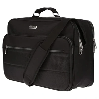 Afbeelding van Christian Wippermann Grote heren cabinepersoneel schoudertas tas werktas herentas liggend zwart, 39 x 30 16 cm