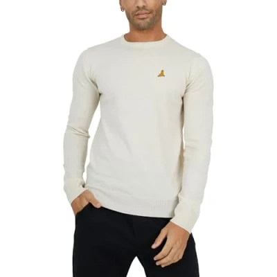 Afbeelding van BRAVE SOUL Effen trui met ronde hals voor heren, Crème Einstein, XL