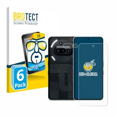 Afbeelding van BROTECT Screenprotector voor Nothing Phone (3a) (Voor+Camera) Folie Beschermfolie transparant (6 Stuks)