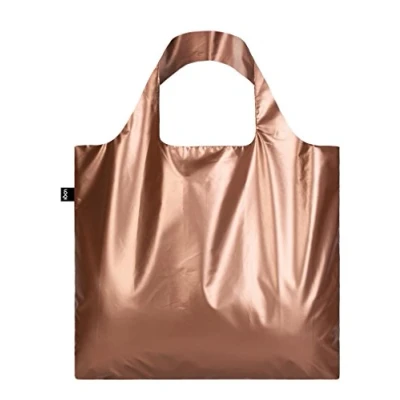 Afbeelding van METALLIC, Matt Rose Gold. BAG: LOQI Ich wiege 55 g. kann 20 kg tragen. bin wasserabweisend. aus Polyester