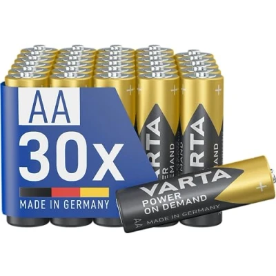 Afbeelding van VARTA Batterijen AA, verpakking van 30, Power on Demand, Alkaline, 1,5V, opslagpakket, flexibel, krachtig, voor computeraccessoires, Smart Home apparaten, Made in Germany [Exclusief bij Amazon]