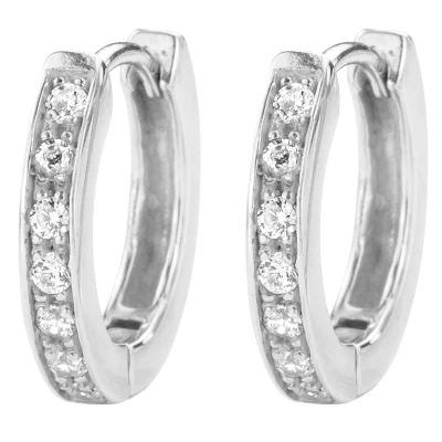 Afbeelding van Traveller Oorringen Dames Zilverkleurig Edelstaal Zirkonia Ringen 14 mm 166314