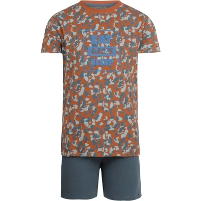Afbeelding van Charlie Choe Jongens Pyjama Shortama Bruin Camouflage Maat 74/80