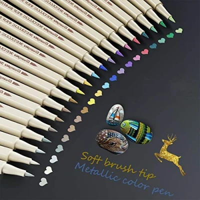Afbeelding van Baozun Metallic Marker 20 Kleuren Penseel Stiften Penseelstiften