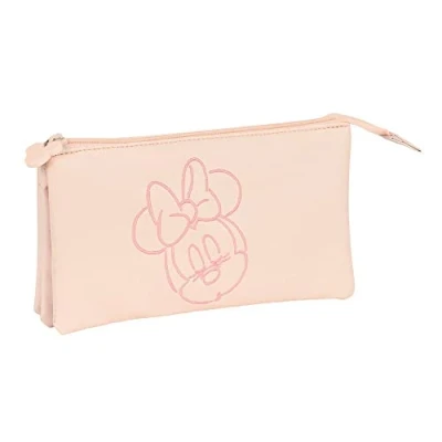 Afbeelding van Pennenetui met 3 vakken Minnie Mouse Baby Roze (22 x 12 cm)