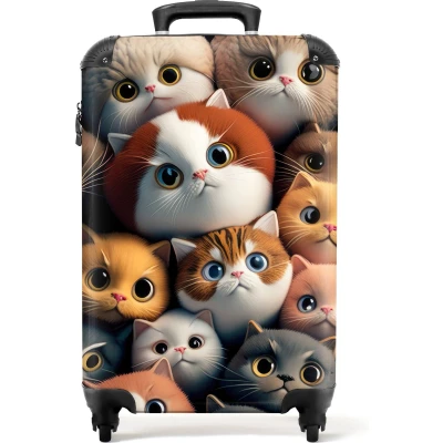 Afbeelding van NoBoringSuitcases.com® Kinderkoffer reiskoffer kittens Trolley koffer kind 55x35x25