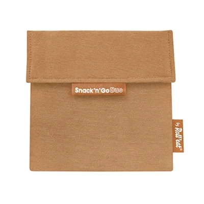 Afbeelding van Roll&#039;eat ® Snack&#039;n&#039;Go Duo Nature Sandwichtas, herbruikbaar, milieuvriendelijk, BPA vrij, sandwichhouder, bruin