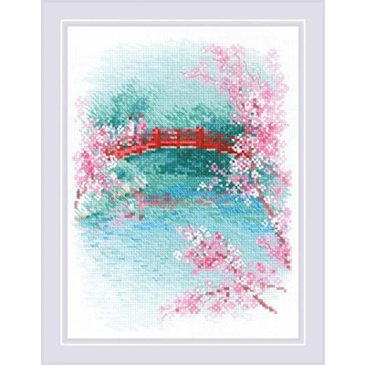Afbeelding van RIOLIS Sakura. Brug kruissteekset, katoen, meerkleurig, 18 x 24 cm
