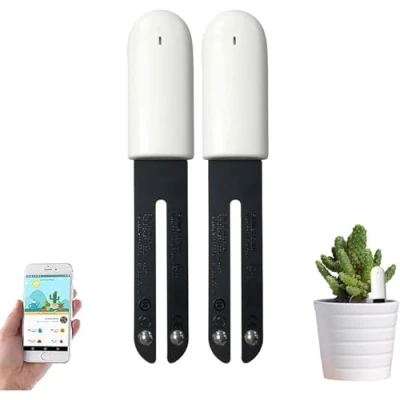 Afbeelding van 4 in 1 Bodemvochtigheidsmeter,Vochtigheidsmeter voor planten,Bodem Meters,Intelligente Plant Soil Tester Automatisch Bewaakt Vocht/Licht/Vruchtbaarheid/Temperatuurniveau,voor Mijia APP (2 verpakking)