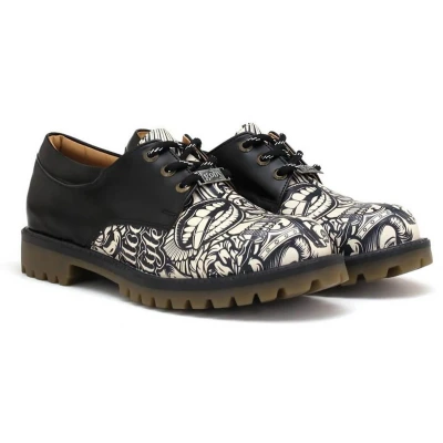Afbeelding van Goby Inked Rebel Dames Veterschoenen Handmade Vegan Maat 42