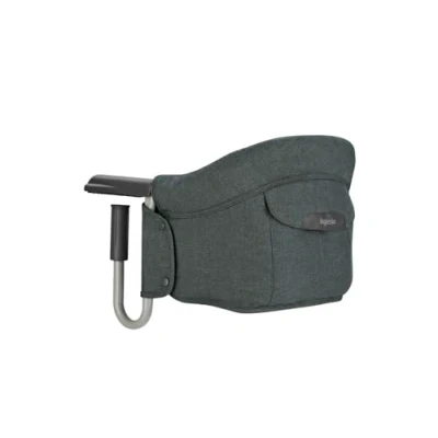 Afbeelding van Inglesina Bijna inklapbare tafelstoel, houtskoolgrijs, gemakkelijk te transporteren, wasbaar, veilige installatie, tot 15 kg, 35 x 27 42 cm