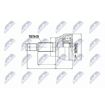 Afbeelding van Homokineet reparatie set, aandrijfas NTY NPZ FR 006