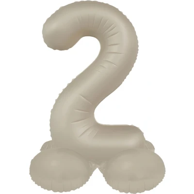 Afbeelding van Folat Staande folieballon Cijfer 2 Creamy Latte 72 cm