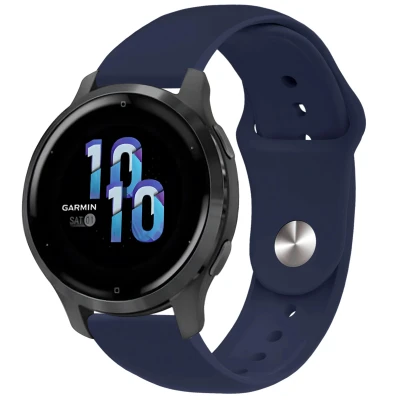 Afbeelding van Siliconen bandje Universeel 22 mm aansluiting Donkerblauw iMoshion En TPU (zacht)