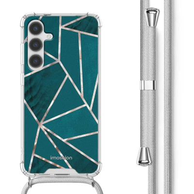 Afbeelding van Samsung Galaxy S24 Hoesje Kunststof iMoshion Koordhoesje/Backcover/Softcase Petrol Green Graphic Telefoonhoesje