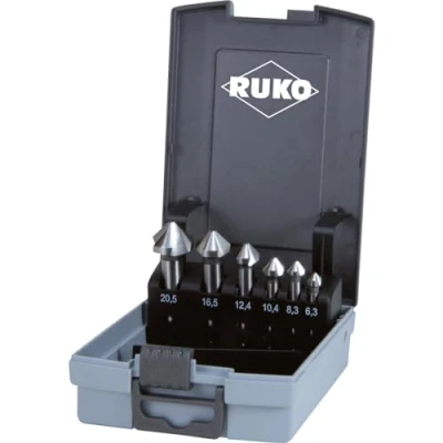 Afbeelding van RUKO 102152RO Kegelverzinkboorset 6 delig 6.3 mm, 8.3 10.4 12.4 16.5 20.5 mm HSS Cilinderschacht 1 set(s)