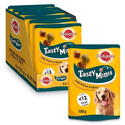 Afbeelding van Pedigree Tasty Minis, hondensnack met kip en eend, 6 verpakkingen à 130 g