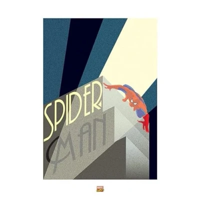 Afbeelding van Kunstdruk Marvel Deco SpiderMan Building 60x80cm