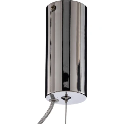 Afbeelding van Lucande hanglamp Glas, metaal H: 63.5 cm lichtgrijs, wit, chroom