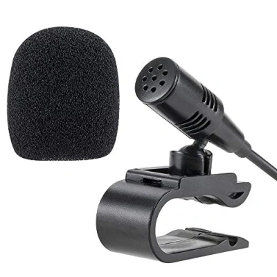 Afbeelding van NewTH 3,5 mm externe microfoon met 3 m montagekabel compatibel JVC Kenwood Boss Sony Jensen Alpine voor auto en voertuig hoofdeenheid Bluetooth ingeschakelde stereo, radio, GPS