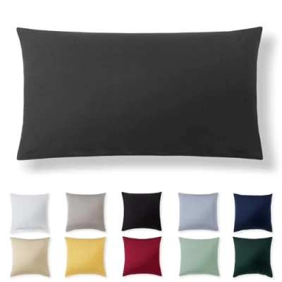 Afbeelding van Alreya kussensloop 40 x 80 cm antraciet 100% jersey katoen voor kussen cm, hoofdkussenslopen, superzachte kussensloop, met ritssluiting