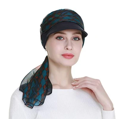 Afbeelding van Ballonpet voor vrouwen, chemohoofddeksels met sjaaltjes, geschenken, perfect bij haaruitval en geschikt om het hele jaar door te dragen, marineblauw, one size
