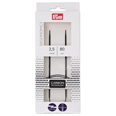 Afbeelding van Prym 215 301 Ferro da Maglia Circolare ergonomico Carbon 2.5/80, Nero, Taglia unica