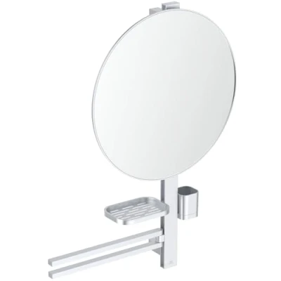 Afbeelding van Ideal standard alu accessoire bar met spiegel rond 32 8cm silver bd588si