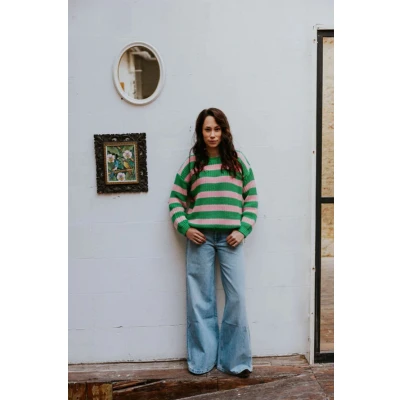 Afbeelding van YUKI GEBREIDE TRUI DAMES SPRING STRIPES XS