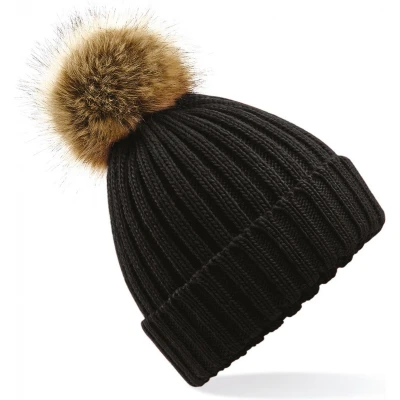 Afbeelding van Beechfield pom beanie B412 Black